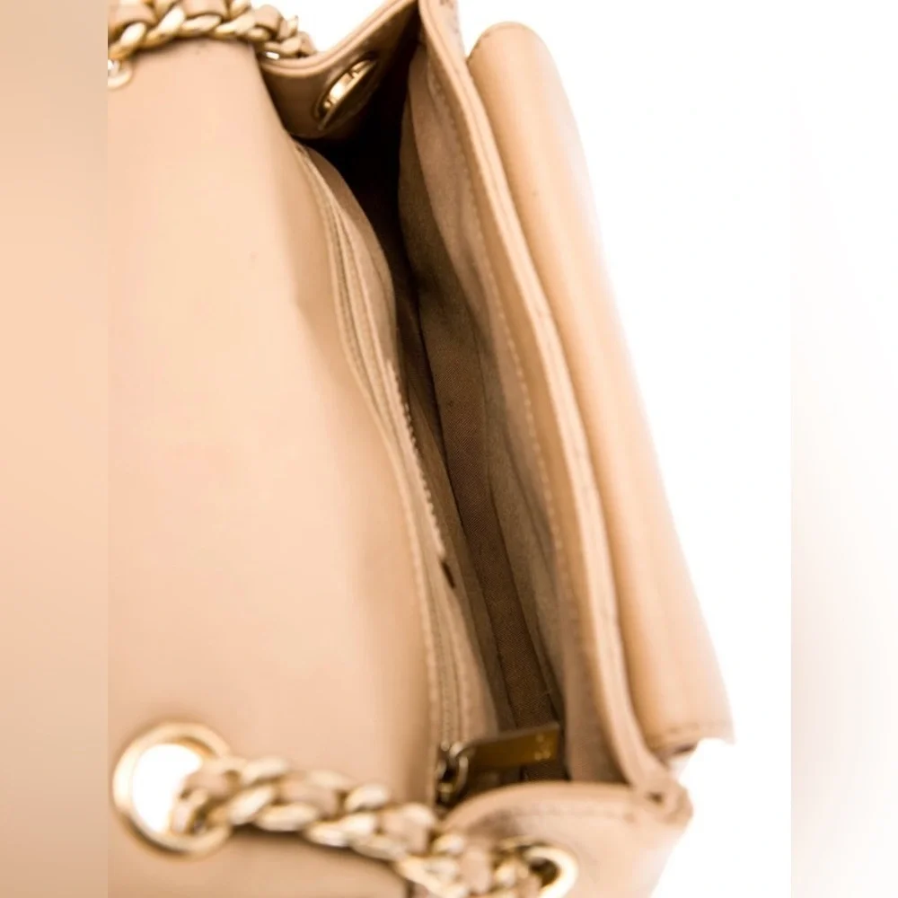Chanel Coco CC Messenger Calfskin and Quilted Goatskin Tan Bag